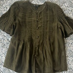 Banana Republic Army Green Blouse